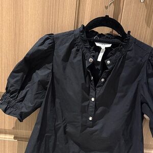 Apiece Apart Black Ruffled Blouse